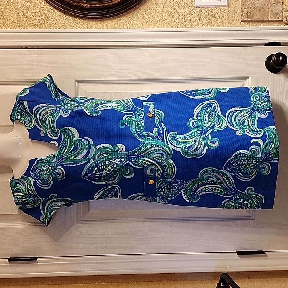 NWOT Lilly Pulitzer Layton Shift Dress Blue Crush She Got Sole Women's Size XS